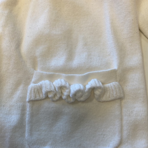 Darling little girls 5T white Cardigan sweater with Ruffles pink flower Gymboree - Picture 4 of 7